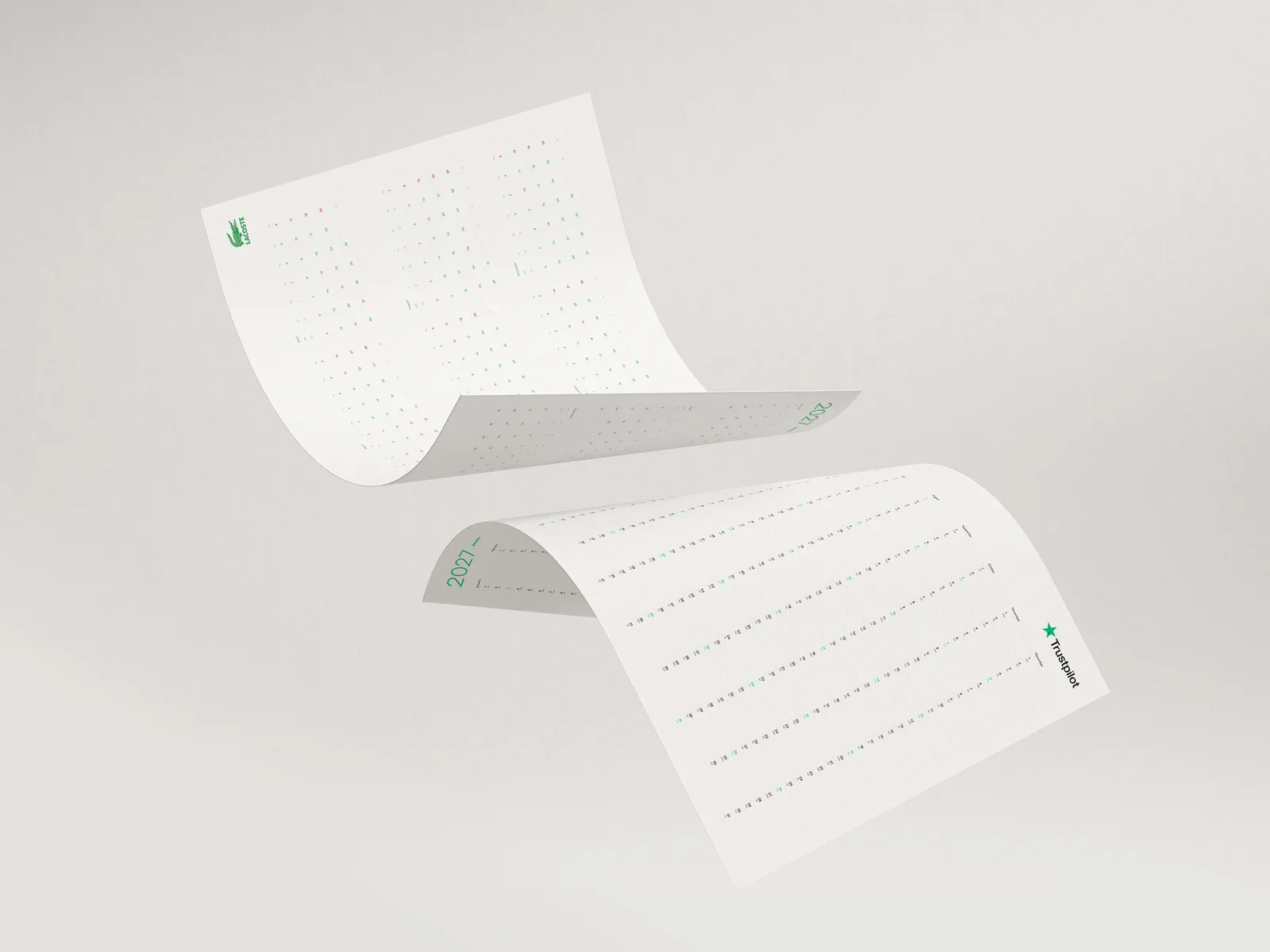 plainplan wall planner in a company's own brand colours with its logo