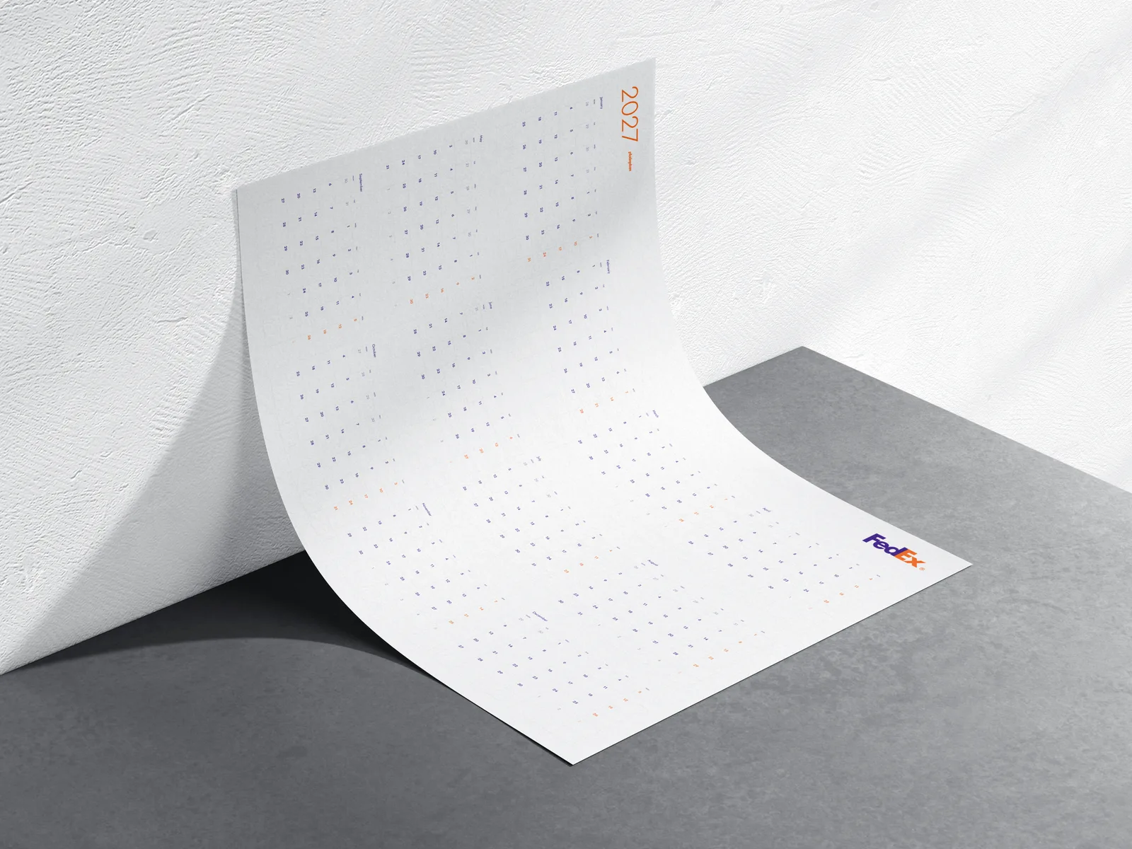 Close-up of a company logo on a branded plainplan wall planner