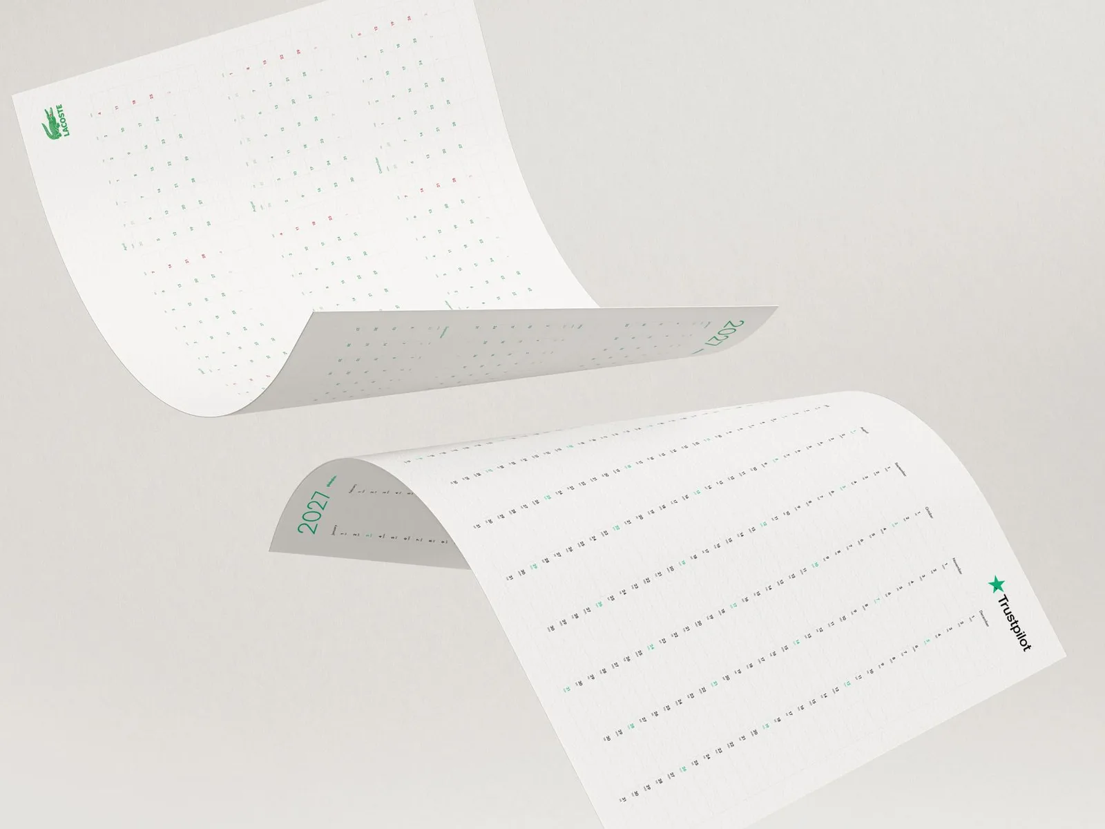 Branded wall planner with a company logo and custom brand colors