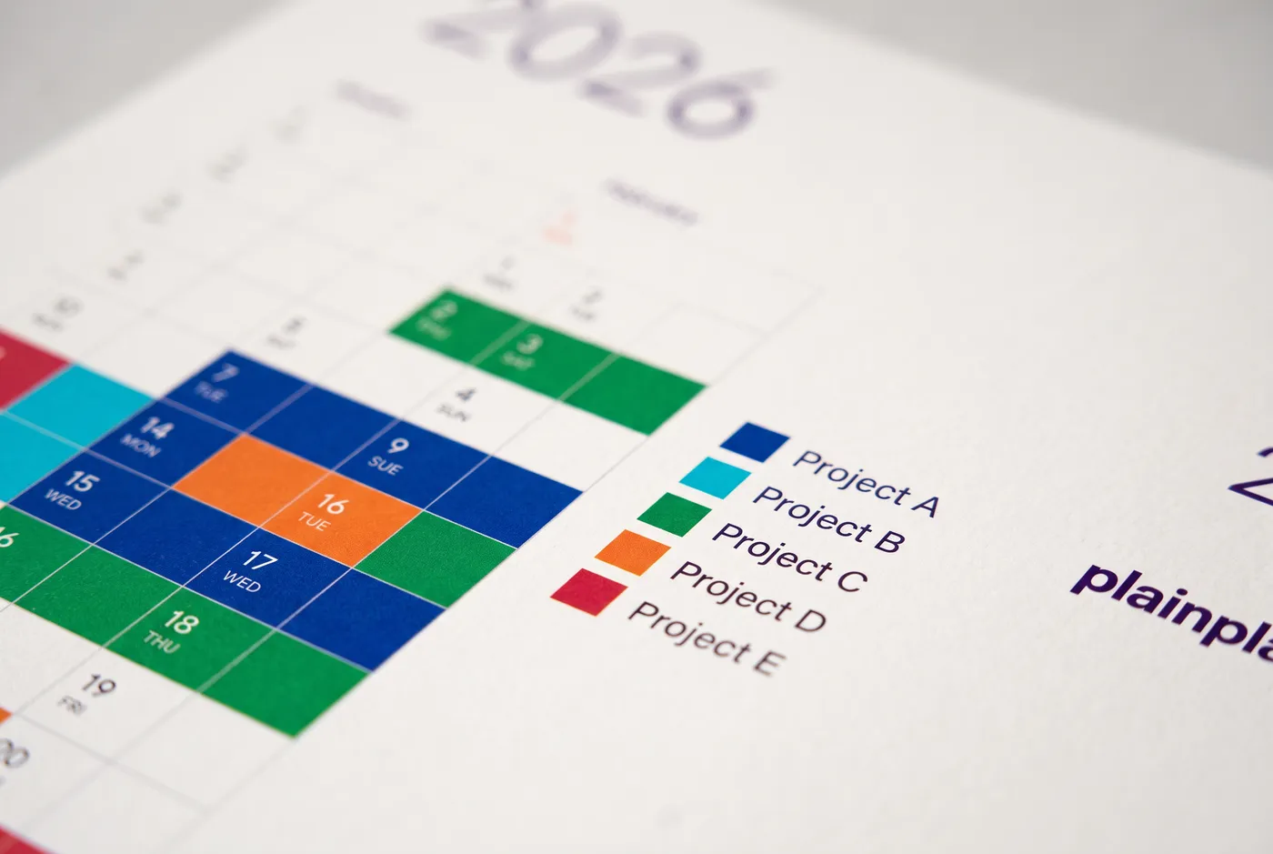 color coding wall planner
