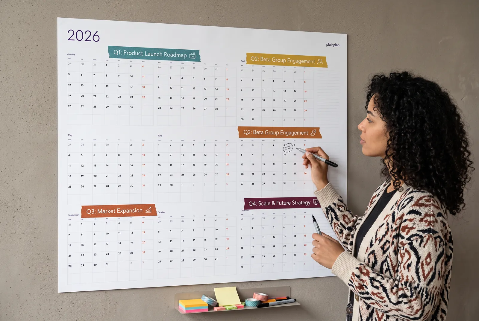 Long-term goal setting with a wall planner