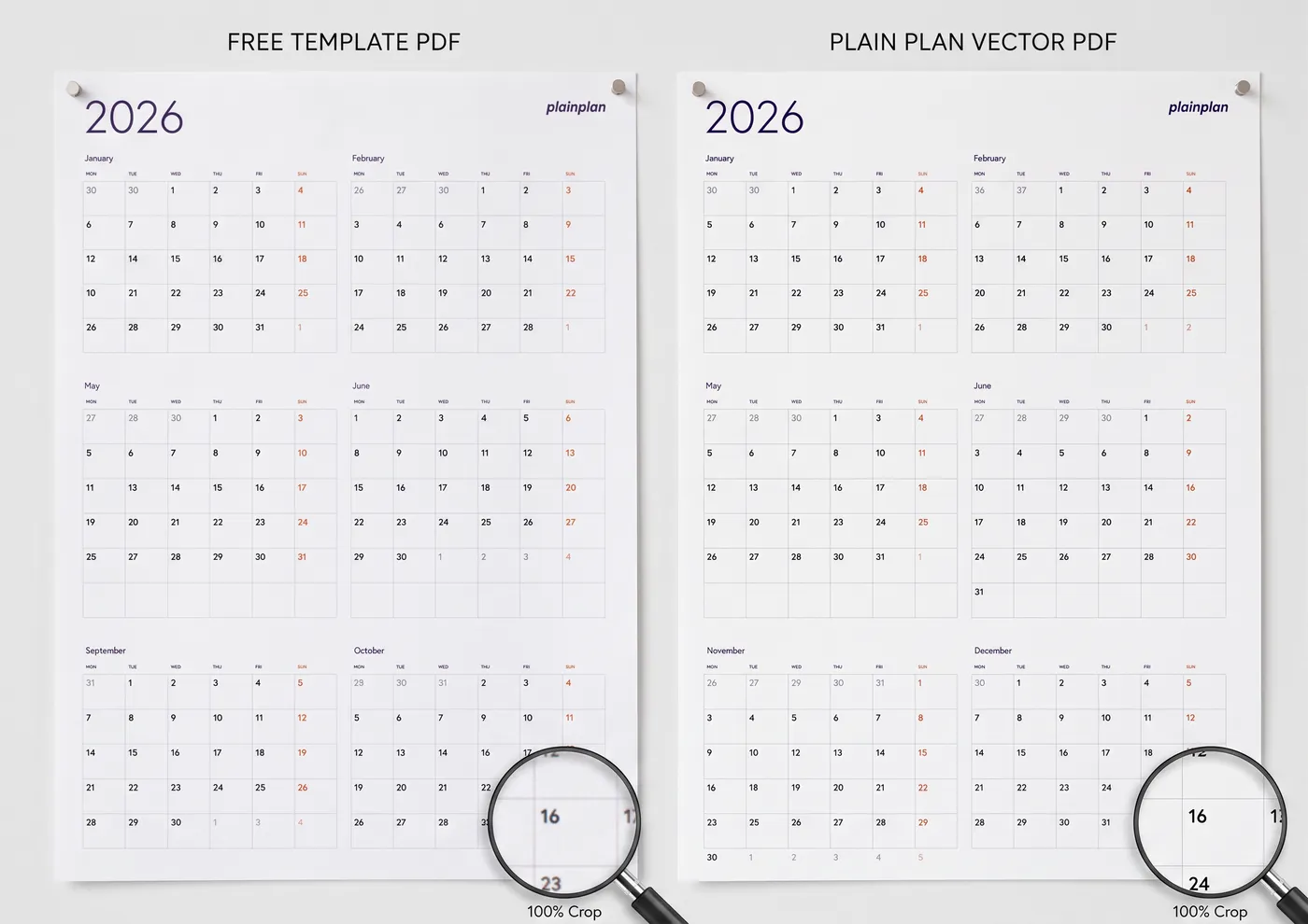 Sharp vector PDF print vs blurry raster at large size