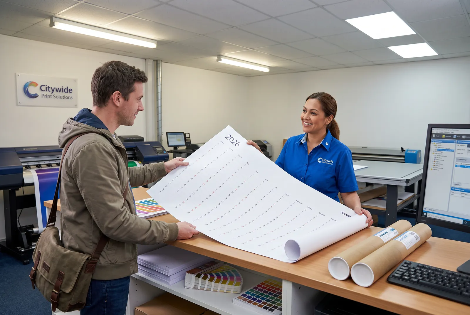 Print wall planner at Office Depot, Staples, or FedEx